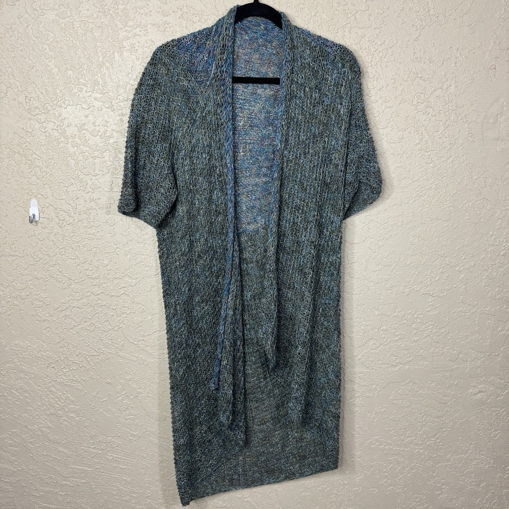 Women's Multicolor Crochet Open Cardigan Longline Duster One Size Earthy Goblin